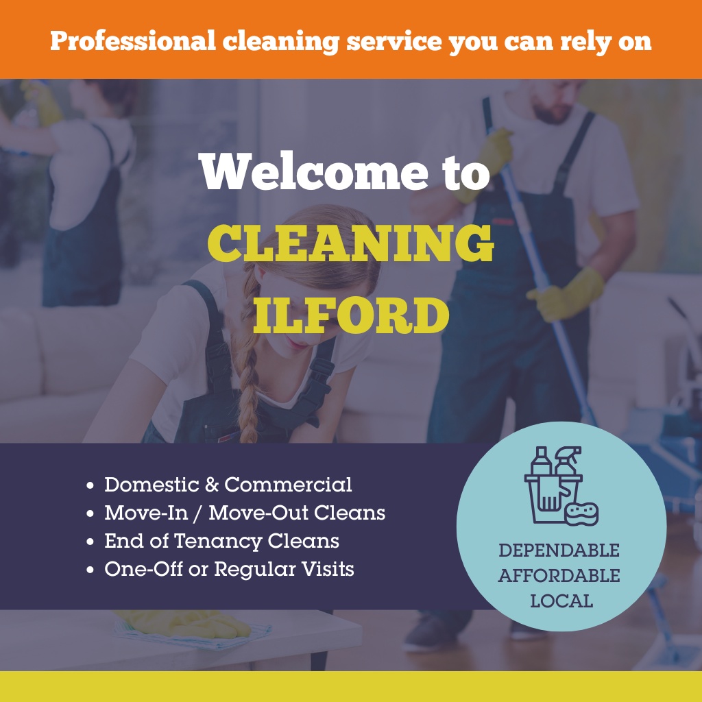 Cleaning Ilford cleaner polishing a kitchen worktop in a home in the IG area
